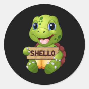 Adesivo Redondo Tartaruga marinha Tartarugas oceânicas Tartarugas