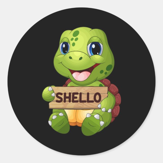 Adesivo Redondo Tartaruga marinha Tartarugas oceânicas Tartarugas  (Frente)