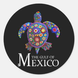 Adesivo Redondo Tartaruga Marítima Do Golfo Do México Para Sempre