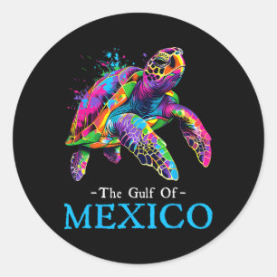 Adesivo Redondo Tartaruga Marítima Do Golfo Do México Para Sempre