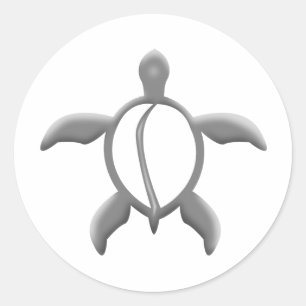 Adesivo Redondo tartaruga metálica