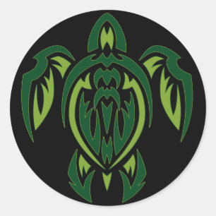 Adesivo Redondo Tartaruga tribal