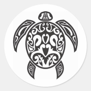 Adesivo Redondo Tartaruga Tribal