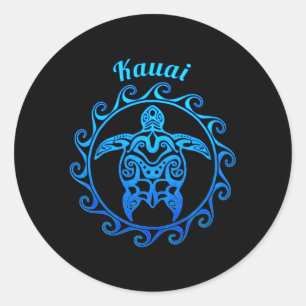 Adesivo Redondo Tartaruga Tribal do Kauai Ocean