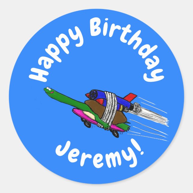 Adesivo Redondo Tartaruga voadora (Frente)