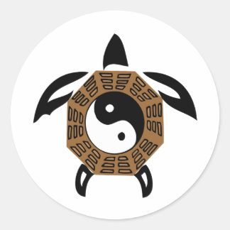 Adesivo Redondo tartaruga yin-yang