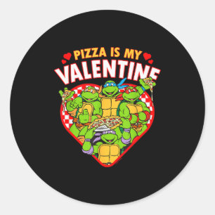 Adesivo Redondo Tartarugas Ninja Pizza É Meu Namorado