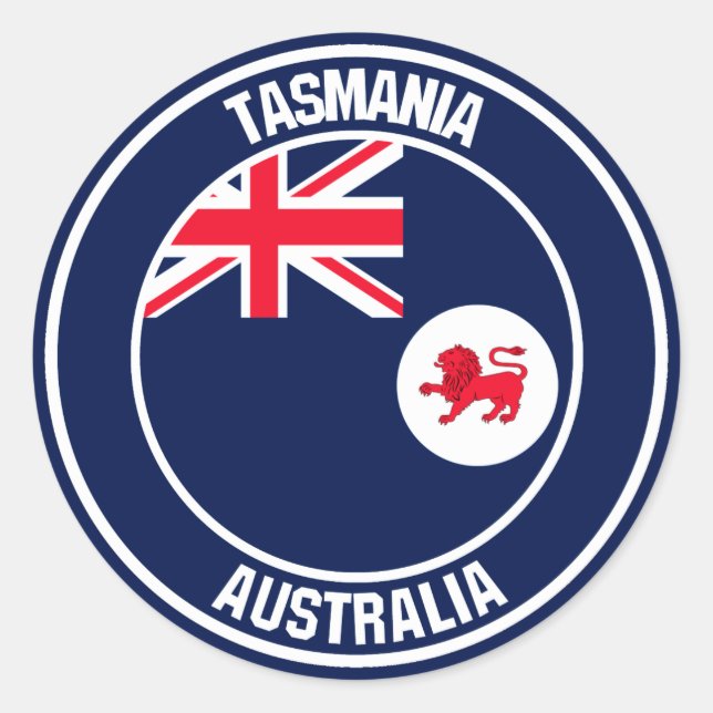 Adesivo Redondo Tasmania Round Emblem (Frente)