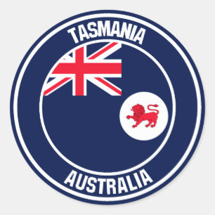 Adesivo Redondo Tasmania Round Emblem
