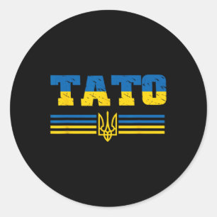 Adesivo Redondo Tato Bandeira Ucraniana Ucrânia Papai Ucraniano Pa