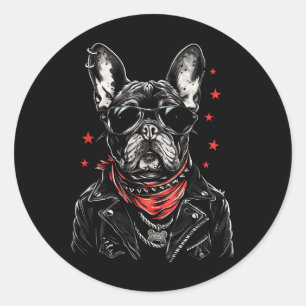 Adesivo Redondo Tattoo Art French Buldogue French Buldogue French