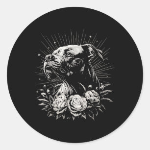 Adesivo Redondo Tattoo Style Lover American Staffordshire Terrier
