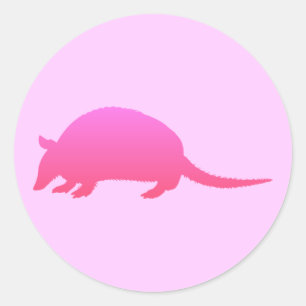 Adesivo Redondo Tatu cor-de-rosa