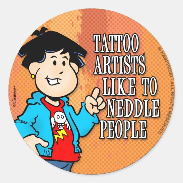 Adesivo Redondo Tatuador (Frente)