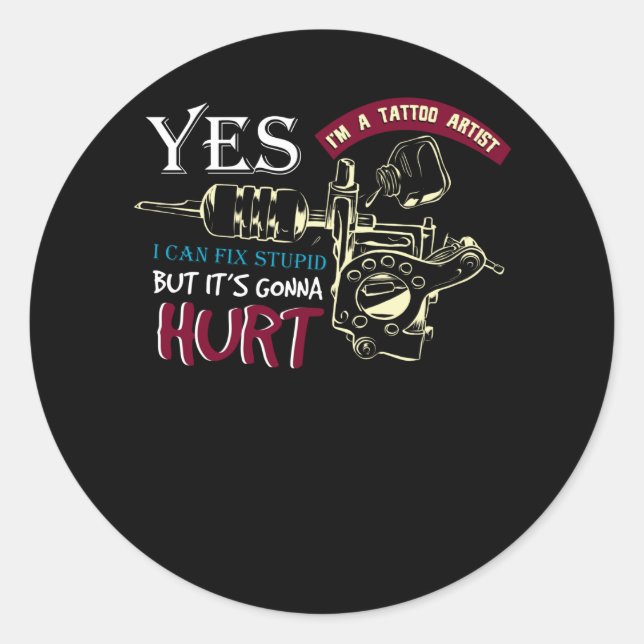 Adesivo Redondo Tatuador (Frente)