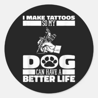 Adesivo Redondo Tatuador Cão Tattoos Tattooooer - Tatuador