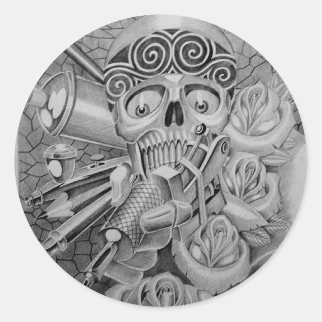 Adesivo Redondo tatuagem de amor (Frente)