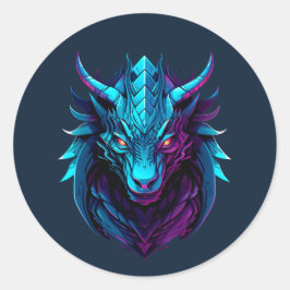 Adesivo Redondo Tatuagem de dragão