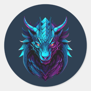 Adesivo Redondo Tatuagem de dragão