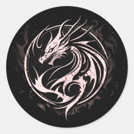 Adesivo Redondo Tatuagem de dragão