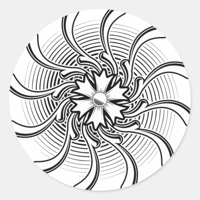Adesivo Redondo Tatuagem de Flor (Frente)