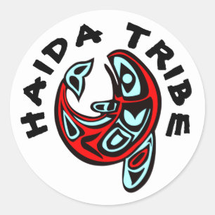 Adesivo Redondo Tatuagem de Orca Tribal Haida Baleia Assassina