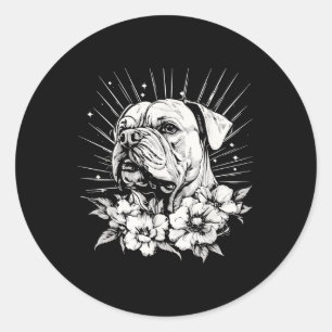Adesivo Redondo Tatuagem do Estilo de Retrô do Cão-Grande