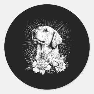 Adesivo Redondo Tatuagem do estilo retro do tipo do cão do varejo