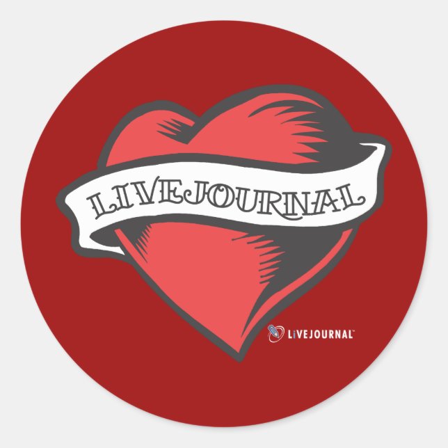 Adesivo Redondo Tatuagem do LiveJournal (Frente)