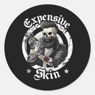 Adesivo Redondo Tatuagem local com tinta engraçada na pele