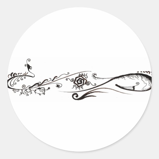 Adesivo Redondo Tatuagem Tribal (Frente)