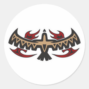 Adesivo Redondo Tatuagem Tribal Águia Falcão