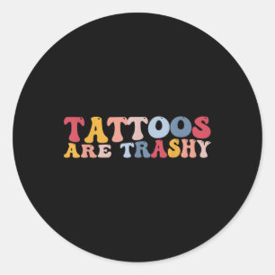 Adesivo Redondo Tatuagens Anti-Tatuagem Engraçadas São Traseiras