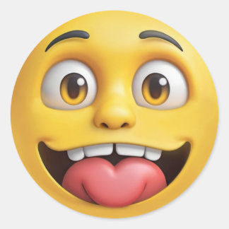 Adesivo Redondo Tauning 3D Yellow Emoji