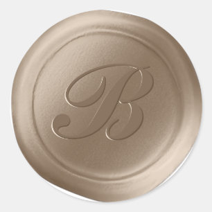 Adesivo Redondo Taupe Brown 1 - Letra Monogramx Seal