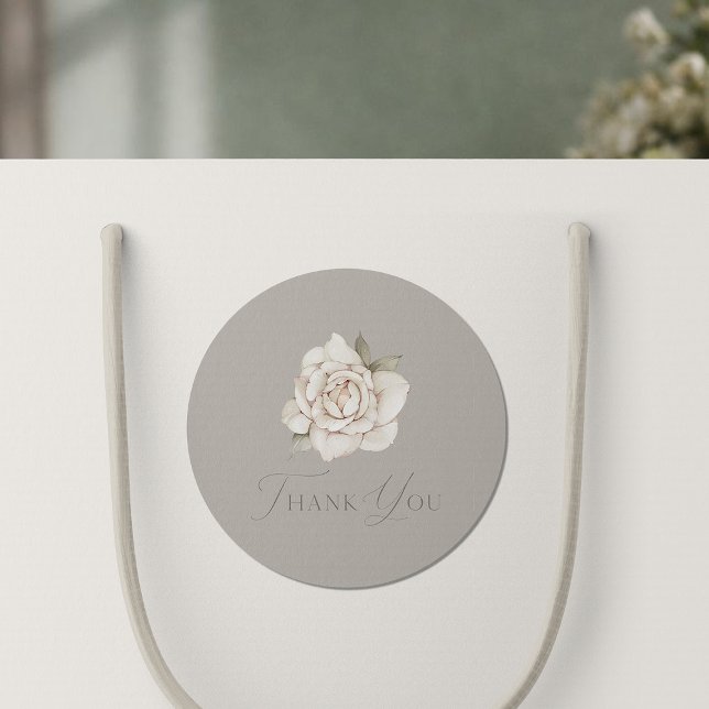 Adesivo Redondo Taupe Rose “Thank You” Wedding (Criador carregado)