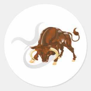 Adesivo Redondo Taurus, a estrela do touro ou sinal de nascimento.