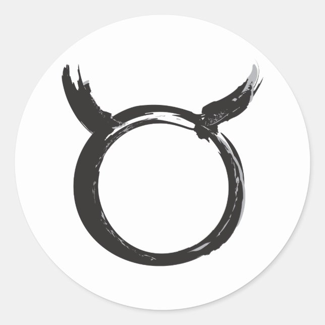 Adesivo Redondo Taurus Bull Zodiac April May Primavera Astrology (Frente)