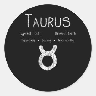 Adesivo Redondo Taurus Horoscope Astrology Star Sinal de Astrologi