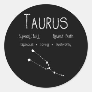 Adesivo Redondo Taurus Horoscope Astrology Star Sinal de Astrologi