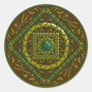Adesivo Redondo Taurus Mandala Sticker