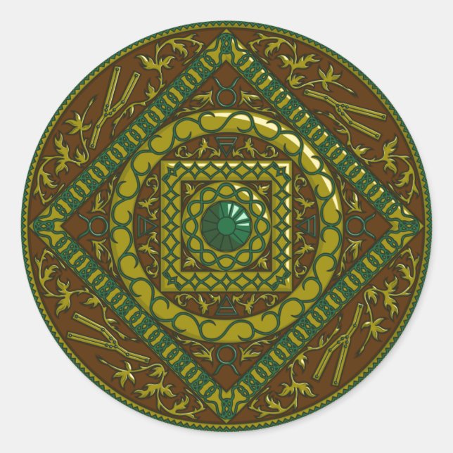 Adesivo Redondo Taurus Mandala Sticker (Frente)