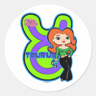 Adesivo Redondo Taurus Stickers
