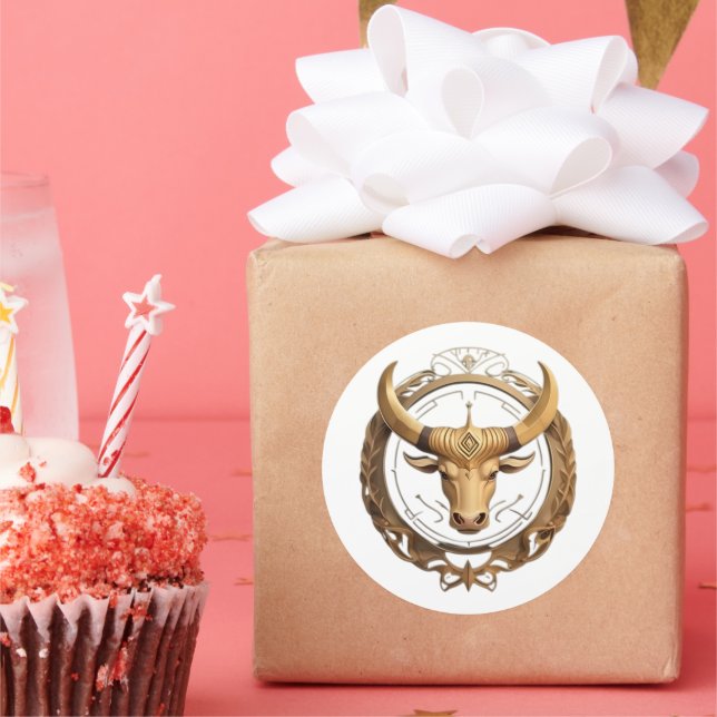 Adesivo Redondo Taurus Zodiac Bull (Festa)