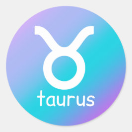 Adesivo Redondo Taurus Zodiac - Sinal de Astrologia Estrela Azul R
