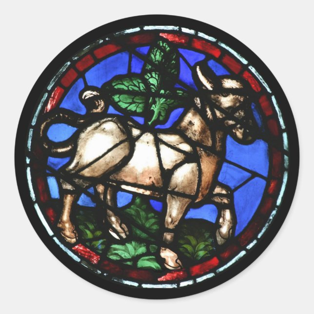 Adesivo Redondo Taurus Zodiac StainGlass Notre-Dame de Paris RS (Frente)