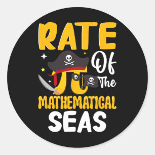 Adesivo Redondo Taxa Dos Mares Matemáticos - Símbolo Pi Matemática