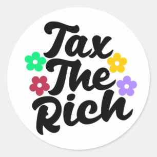 Adesivo Redondo Taxe os Ricos - Anticapitalista