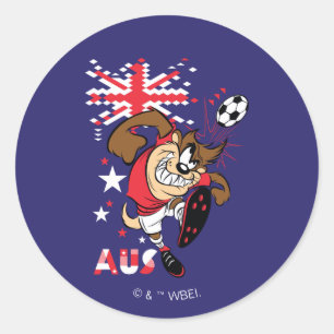 Adesivo Redondo TAZ™ Equipe Austrália Gráfico de Futebol
