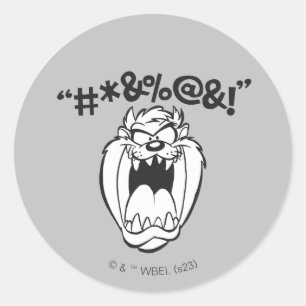 Adesivo Redondo TAZ™ Gelando Expletivos